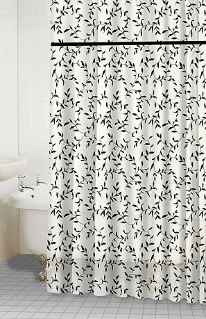 Briar Shower Curtain Ivory/Black