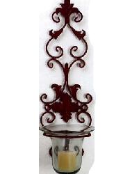 Leaf Wall Hurricane Holder Rustic Brown/Gold