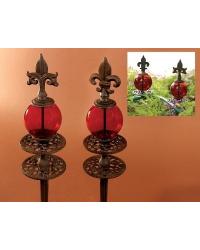 Fleur de Lis Garden Stakes Red