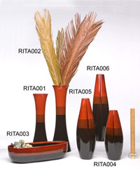 Red and Black Ceramic Vases