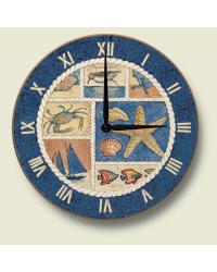 Coastal Collage Wooden Wall Clock