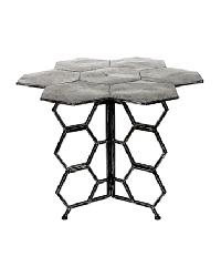 Hexy Thank Iron Bistro Table Weathered Silver
