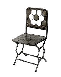 Hexy Thang Iron Bistro Chair Weathered Silver