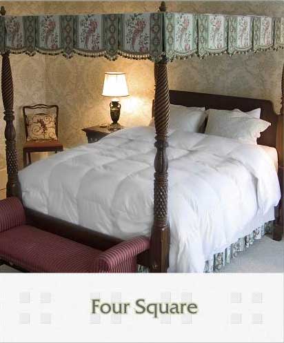 Four Square Pattern Down Comforter - 420 Thread Count 