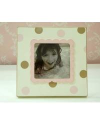 Pink and Chocolate Polk Dot Picture Frame