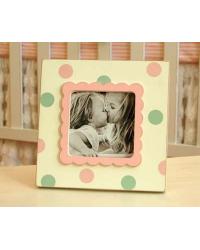 Pink and Green Polka Dot Picture Frame