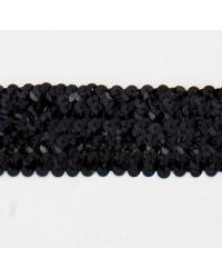 1 3/4in Stretch Sequin Trim Black