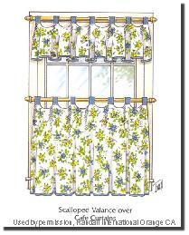 Scalloped Valance with Café Curtain