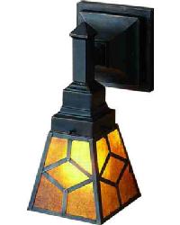 5 Inch Wide Amber Mica Diamond Mission 1 Light Wall Sconce