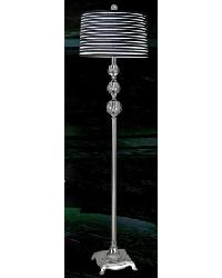 Contemporary Black/White Floor Lamp Brushed Nickel Finish, Black/White Shade