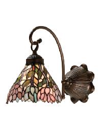 Wisteria 1 Lt Wall Sconce Beige Pink Purple Mahogany Bronze