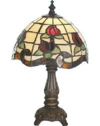 Roseborder Mini Lamp Beige Burgundy Xag