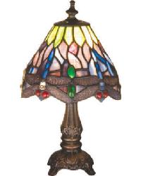 11.5 Inch High Tiffany Hanginghead Dragonfly Mini Lamp