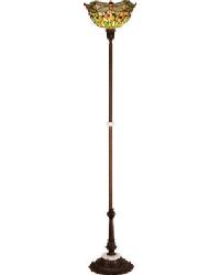 69 Inch High Tiffany Hanginghead Dragonfly Torchiere