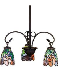 21 Inch Wide Iris 3 Light Chandelier