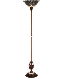 70 Inch High Tiffany Peacock Feather Torchiere
