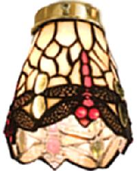 Tiffany Scarlet Dragonfly Fan Light Shade Beige Flame