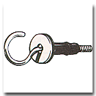 7/8 inch Hook/Anchor Pkg of 2 Brass
