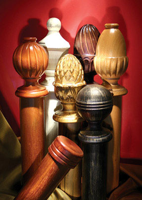 Finials, Wood Pole, Wood Finials, Wood Curtain Pole